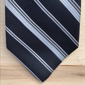 Like New Jones New York Black & Blue Striped Tie